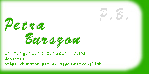 petra burszon business card